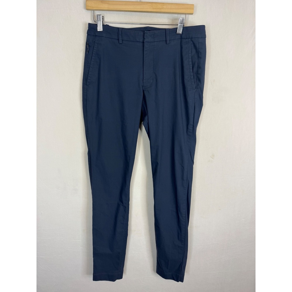 Kit and Ace Navigator Slim Pant Mens 32X33 Navy Blue Technical Stretch Trousers